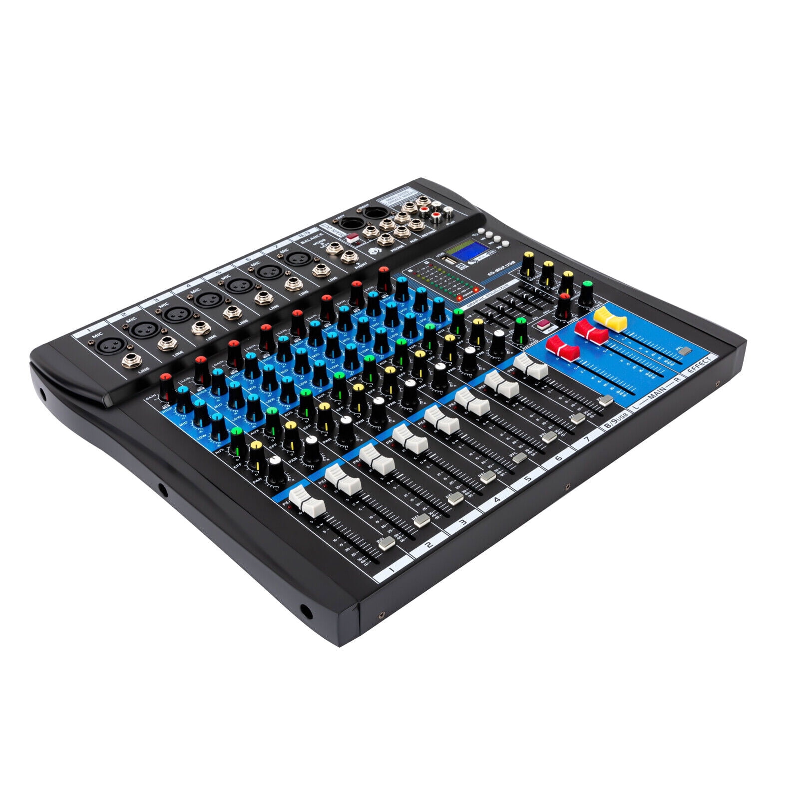 Professional Sound Audio Device 8-Channel Stereo Mixer Amplifier Usb Bluetooth