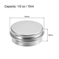 thumbnail image 2 of Uxcell Latas redondas de 1/2oz 15ml con tapa de tornillo, contenedores de aluminio tono plateado, paquete de 12, 2 of 6
