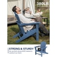 thumbnail image 6 of KINGYES HDPE Adirondack Chair Set of 2, All-Weather Outdoor Fire Pit Chairs for Patio Deck Lawn, Navy, 6 of 8