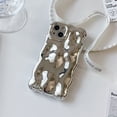 thumbnail image 4 of Funda trasera plateada con textura de meteorito ondulado 3D, cubierta protectora de lente de cámara para iPhone 15, 14, 13, 12, 11 Pro Max, 4 of 4