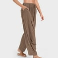thumbnail image 7 of Save On Linen Palazzo Pants for Women Summer Drawstring Elastic Waist Trousers Athletic Track Pants Loose Fitted Drop Crotch Trouser Lounge Baggy Sweatpant Golf Joggers Pants with Pockets, 7 of 7