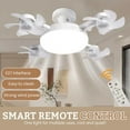 thumbnail image 3 of Clearance! Drone Fan Light 4 Fan with Lights 2025 New Plug In Ceiling Fan 20" Ceiling Remote 60W 3 Color Dimmable LED 4 Styles for Living Room LED light,Black, 3 of 8