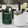 thumbnail image 4 of Utensil Drying Holder, Cutlery Drainer Sink Caddy, for Countertop Cutlery Drainer, Utensil Holder, 3 Compartment Utensil Holder With Drain Tray,Store Or Dry for Flatware,Spoons,forks(Green), 4 of 7