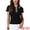 Black, variant on DARING DIVA Women's Work Short Sleeve Polo V Neck Ribbed Knit Pullover Tops S White