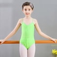 thumbnail image 4 of HAOYUNL Kids Spaghetti Strap Leotards for Girls/Dance Outfit/Girls Dance Costume Teen Leotards for Girls/Short Sleeve Leotard/, 4 of 9