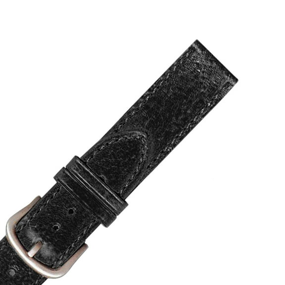 MS892 22mm Long Black Leather Water Resistant Watch Strap