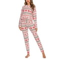 thumbnail image 3 of Aunavey Womens Snowflake Print Christmas Pajamas Pullover Drawstring Pants Loungewear Nightwear Soft Pj Lounge Sets, 3 of 5