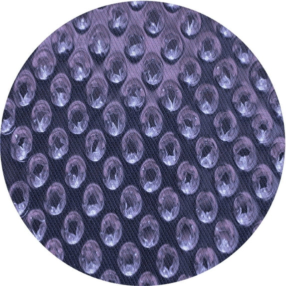 Ahgly Company Machine Washable Indoor Round Transitional Medium Slate Blue Area Rugs, 3' Round