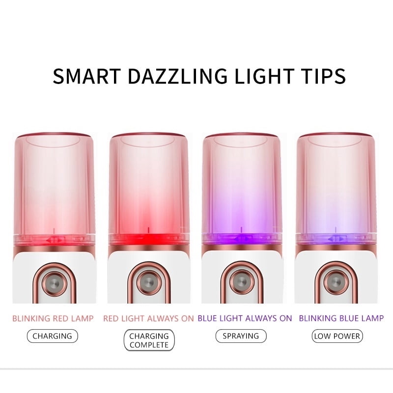 Nano Mist Sprayer 35ml Double hole USB Facial Body Steamer Moisturizing Portable Face Steamer Nano Facial Spray Cool Mist Spray