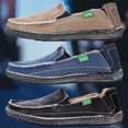 thumbnail image 4 of 4 Colors Raw Edge Canvas Slip-On Hand Stitched Casual Loafers, 4 of 4