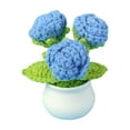 thumbnail image 2 of Oiur Knitted Flower Realistic Artificial Flowers Low Maintenance Crochet Flower Potted Plant for Home Decor, 2 of 7