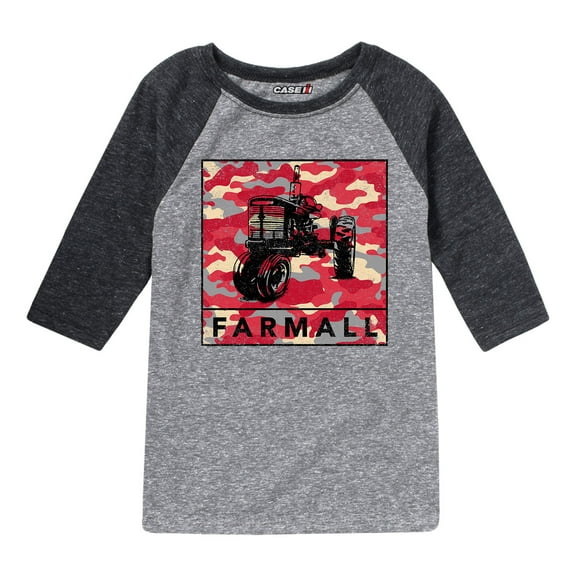 Camo Farmall Square - Youth Raglan Graphic T-Shirt
