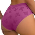thumbnail image 4 of Posijego Women's Underwear Panties Butterfly Print Bikini Briefs Mid Waist Stretch Soft Comfortable Panty for Ladies, 4 of 6