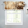 thumbnail image 4 of Coffee Theme Kitchen Valance Curtains Cafe Beans Cake Rod Pocket Valances for Bedroom Living Room Dining Room 54 by 18 in, 2 Panel, 4 of 6