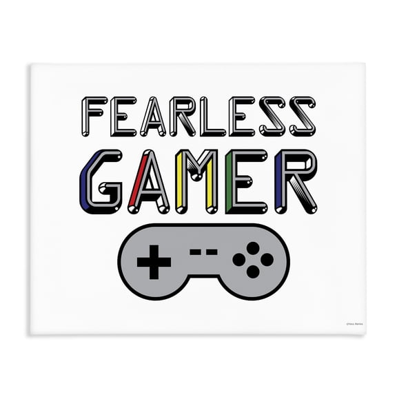 Stupell Industries Contemporary Fearless Gamer Retro Canvas Art, 20 x 16, by Yass Naffas Designs