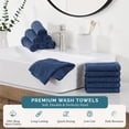 thumbnail image 2 of Casa Platino 12 Piece Wash Coths, 100% Premium Cotton, Soft Washcloths for faces, 13"x13" Washcloths 12 Pack- Navy, 2 of 8