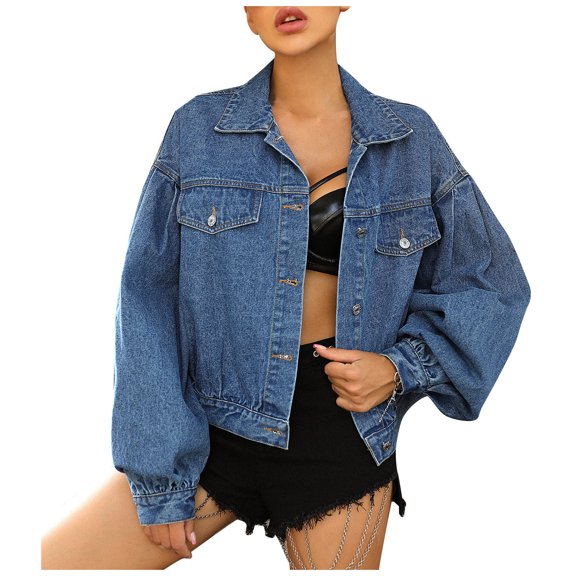 Lilgiuy Women Spring And Autumn Coats Warm Solid Long Sleeve Outerwear(Dark Blue,8) Winter Dresses for 2022