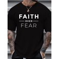 thumbnail image 1 of Men's Vintage Casual Crew Neck T-Shirt, 100% cotton , with "Faith Over Fear" All-Season Comfort, 1 of 3