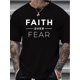 thumbnail image 1 of Men's Vintage Casual Crew Neck T-Shirt, 100% cotton , with "Faith Over Fear" All-Season Comfort, 1 of 3