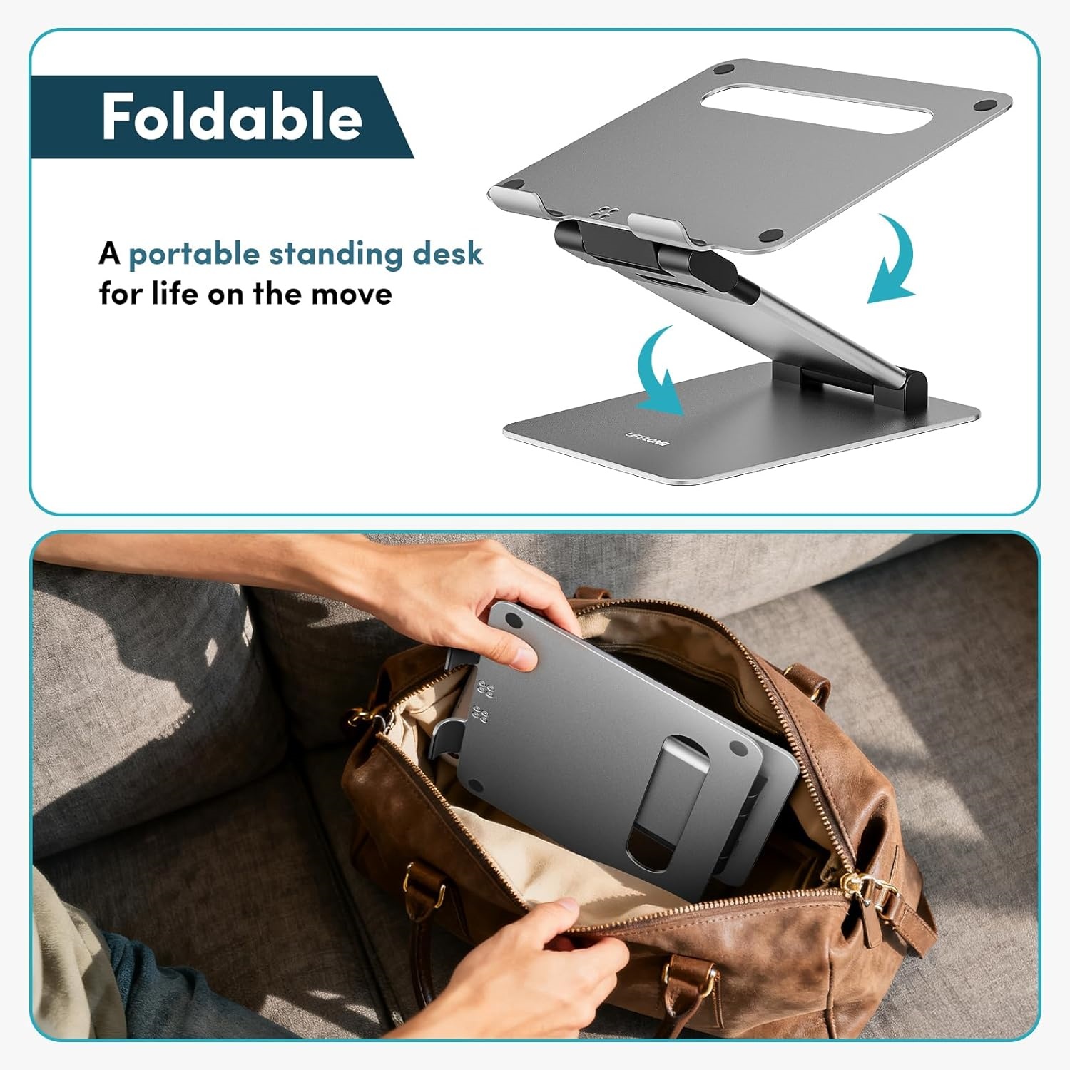 Ergonomic Adjustable Laptop Stand for Desk - Height Up to 20" Portable Computer Laptop Riser Holder, Fits All Inches Laptops, Back to School Gift for Men & Women