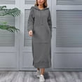 thumbnail image 6 of Women's Casual Plush Pullover Oversized Sweatshirt Dresses Long Sleeve Drawstring Hoodie Maxi Dress with Pocket, 6 of 6