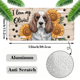 thumbnail image 2 of 1 Pcs 2D Flat License Plate Covers & Frames, Dog and Sunflowers For Decorative Front, Waterproof For Decoration Aluminum License Plate Covers & Frames Cover For Men Women, 12" X 6", 2 of 7