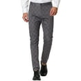 thumbnail image 1 of Pantalones de vestir a cuadros Lars Amadeus para hombre ajustados con frente plano gris M, 1 of 6