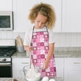 thumbnail image 4 of Pink Plaid Baseball Pattern Kids Aprons for Girls and Boys,Adjustable Neck Strap Toddler Aprons for Kids Cooking Baking, 4 of 7