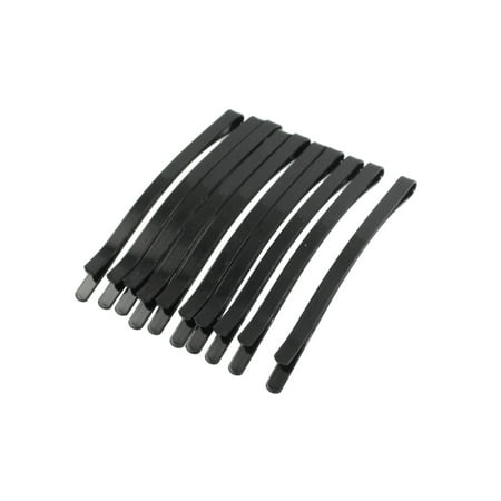 12 Pcs Flat Top 65mm Bobby Pins Grips Hair Clip Black for
