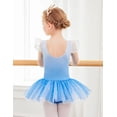 thumbnail image 3 of Oudiya Girls Ruffle Sleeve Shiny Ballet Leotard Tutu Dance Dresses for Ballerina Kids 3-11Y, 3 of 7