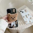 thumbnail image 4 of Cute stand holder Capa shell bear magnetic phone case bow cover for iPhone 15 14 Pro Max 11 12 13 Promax Capa, 4 of 6