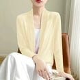 thumbnail image 5 of Cardigan Sweaters for Women Hemlock Long Sleeve Ice Silk Knit Skirt V Neck Cardigan Sweater, 5 of 5