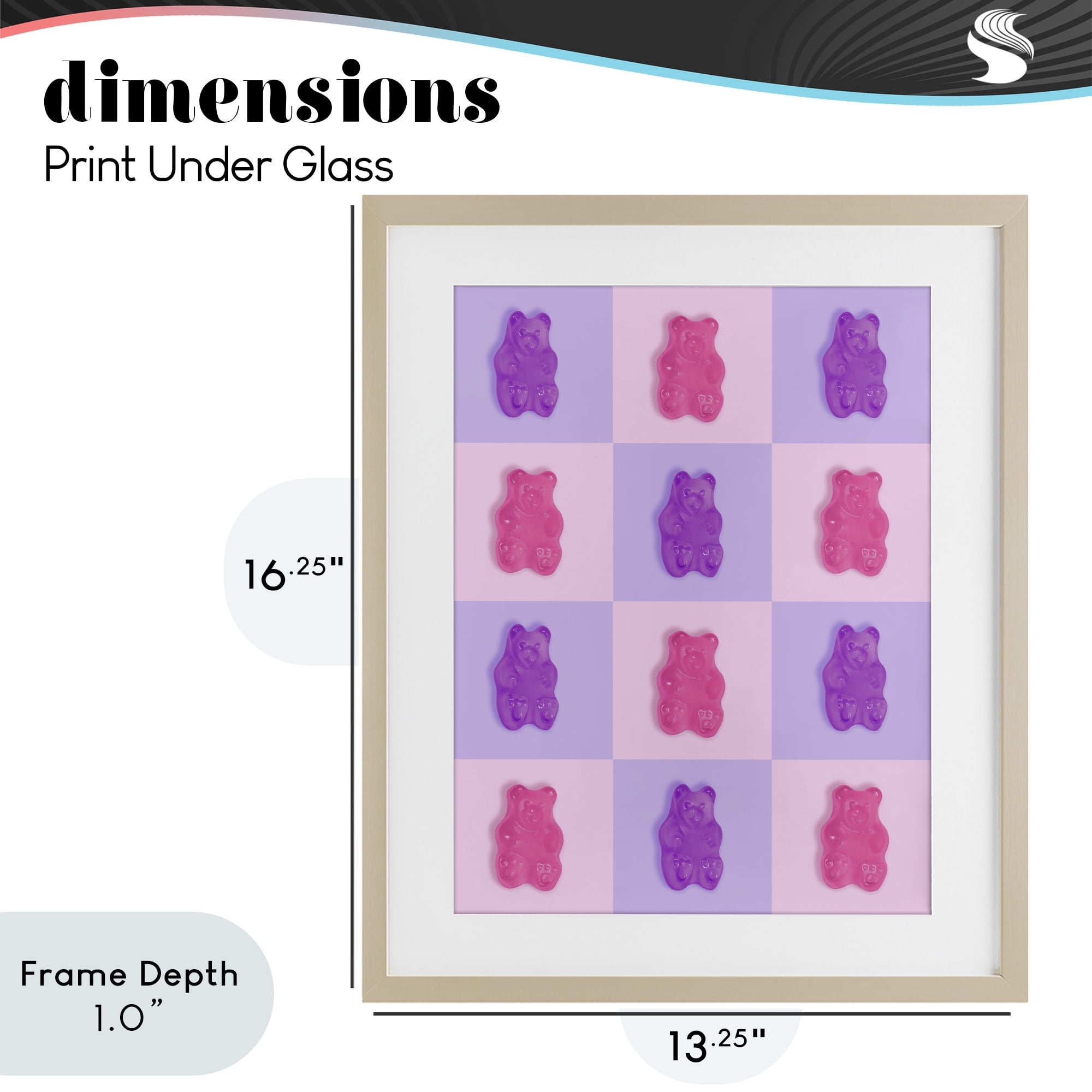 Stupell Industries Pink & Lilac Candy Bears Birch Framed Print Under Glass, design by LISH Creative