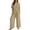 Khaki, variant on 2 Piece Outfit Sets for Women Cream Linen Blend Short Sleeve Top & Wide Leg Pants