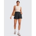 thumbnail image 3 of CRZ YOGA Relaxed Casual Shorts for Women 3" High Waisted for Lounge Athletic pants with Pockets, 3 of 4