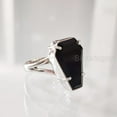 thumbnail image 3 of Coffin Shape Black Onyx Ring, Natural Black Onyx Ring, December Birthstone, Womens Ring, Coffin Ring, 925 Sterling Silver, Christmas, Handmade, Statement Jewelry, Coffin Shape Gemstone Ring, 3 of 6