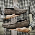 thumbnail image 5 of Men's Casual Loafers Slip On Leather Shoes Lightweight Driving Shoes Male Moccasins Classic Penny Loafer Flats Boat Shoes, 5 of 10