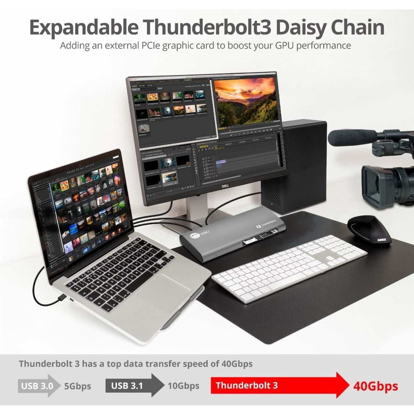 SIIG Thunderbolt 3 to Dual 4K Monitor Docking Station with PD - Titan Ridge - USB C DP Alt Compatible - Supports 8K 60Hz - Expandable Thunderbolt 3 Daisy Chain