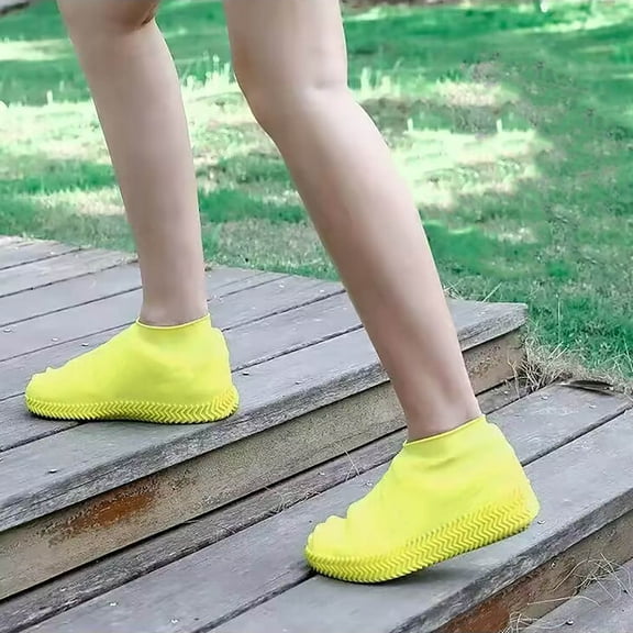 3Pcs Reusable Shoe Covers Under $5! Yrmaups Reusable Rain Gear Boots Snow Shoe Covers, Overshoes for Men Womenkids, Waterproof Slip On Shoe Protectors for Outdoor Activities