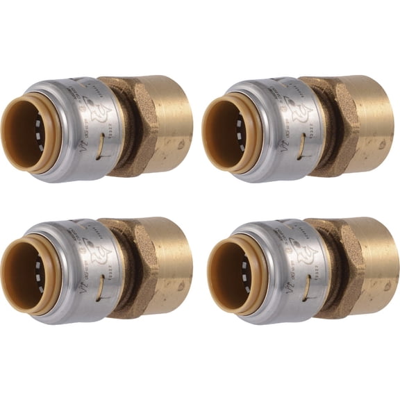 SharkBite Pipe Connector, 1/2 FNPT x 1/2 In., 4-Pk. — Residential Use, Standard Application