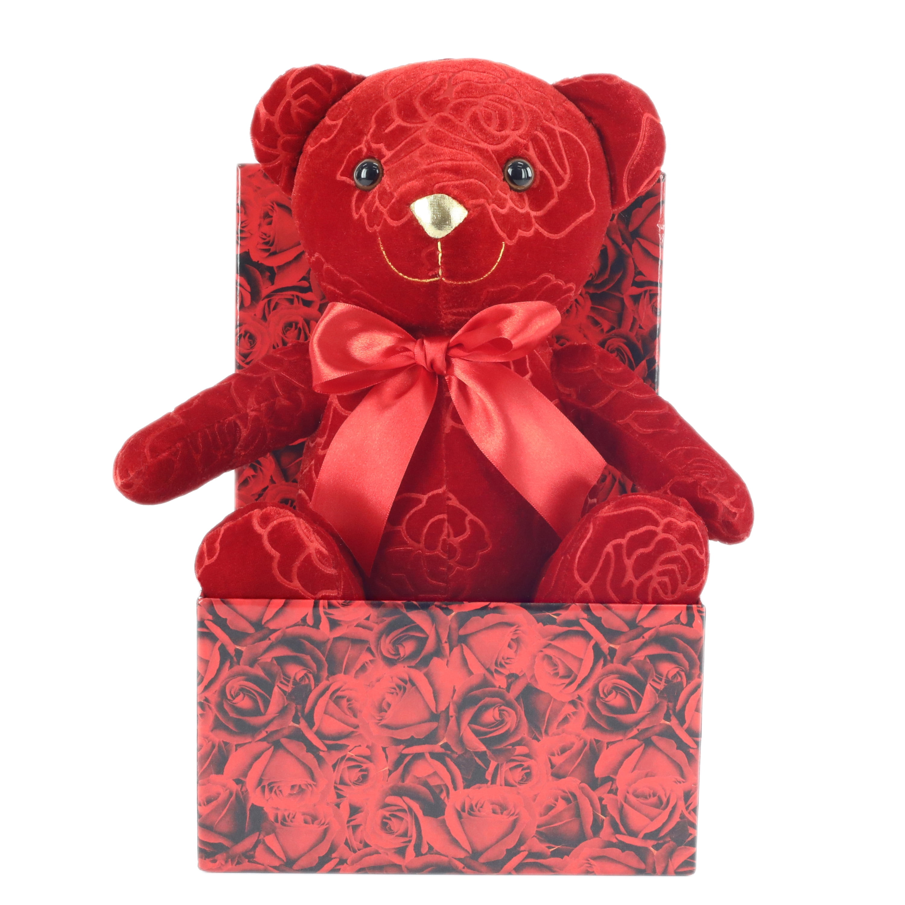 Way to Celebrate Valentine’s Day Rose Scented Rose Bear Gift Box Set