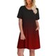 thumbnail image 1 of Vestido de Verano de Manga Corta Estampado Gradiente Cuello Redondo Vestido Plisado Delantero con Bolsillo, Poliéster, 1 of 9