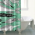 thumbnail image 5 of Shark Shower Curtain - Tropical Marine Life print Art, Water-Resistant Washable Fabric Bathroom Set with 12 Hooks,72x84in, 5 of 5