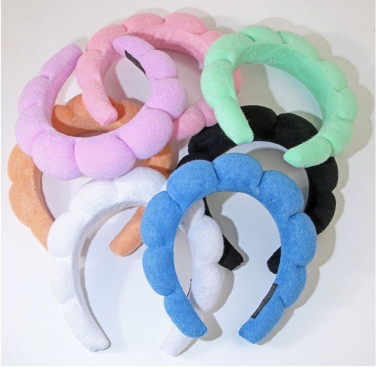 10Pcs Spa Headbands for Women - Makeup & Skincare Hair Accessories, Bubble Bands 10 Pcs Women Girls Spa Headband Sponge Face Wash Hair Band  main image 4