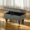 thumbnail image 4 of JESTOP 28.5" Ottoman with Storage, Fabric Ottoman Foot Rest Stool, Rectangle Upholstered Footstool, Storage Bench, 4 of 7