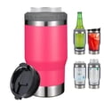 thumbnail image 1 of PCSCER Vaso térmico 4 en 1 para viaje y enfriador de latas 14 oz rosa, 1 of 9