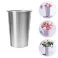 thumbnail image 1 of Phenofice Metal Flower Pot Flower Display Buckets Aluminum Flower Growing Silver 1Pack, 1 of 8