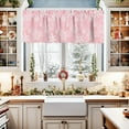 thumbnail image 4 of Christmas Kitchen Curtains and Valances Set, Pink White Snowflakes Pattern Windows Treatments Tiers Half/Short Curtains for Small Windows Cafe/Living Room/Bedroom 54x36 in Winter, 4 of 7