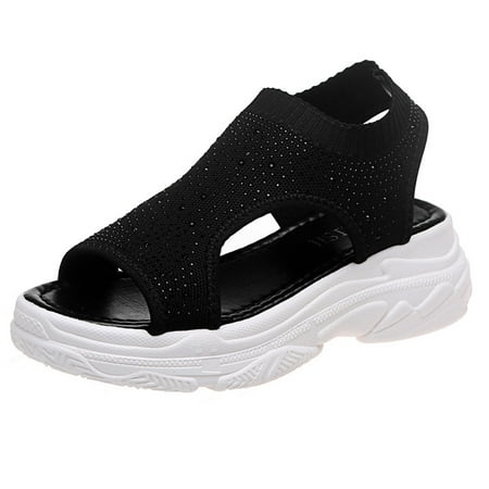 

FITOOM Summer Ladies Women Thick Soled Shoes Fish Mouth Casual Net Cloth Sandals