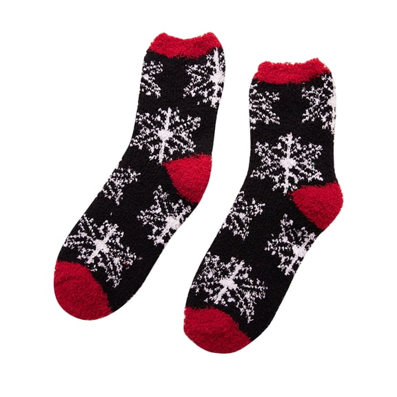 TFEOQRY Women's Christmas Striped Stocking Fashionable and Comfortable Cotton Christmas Printing Winter Mid Length Socks Black